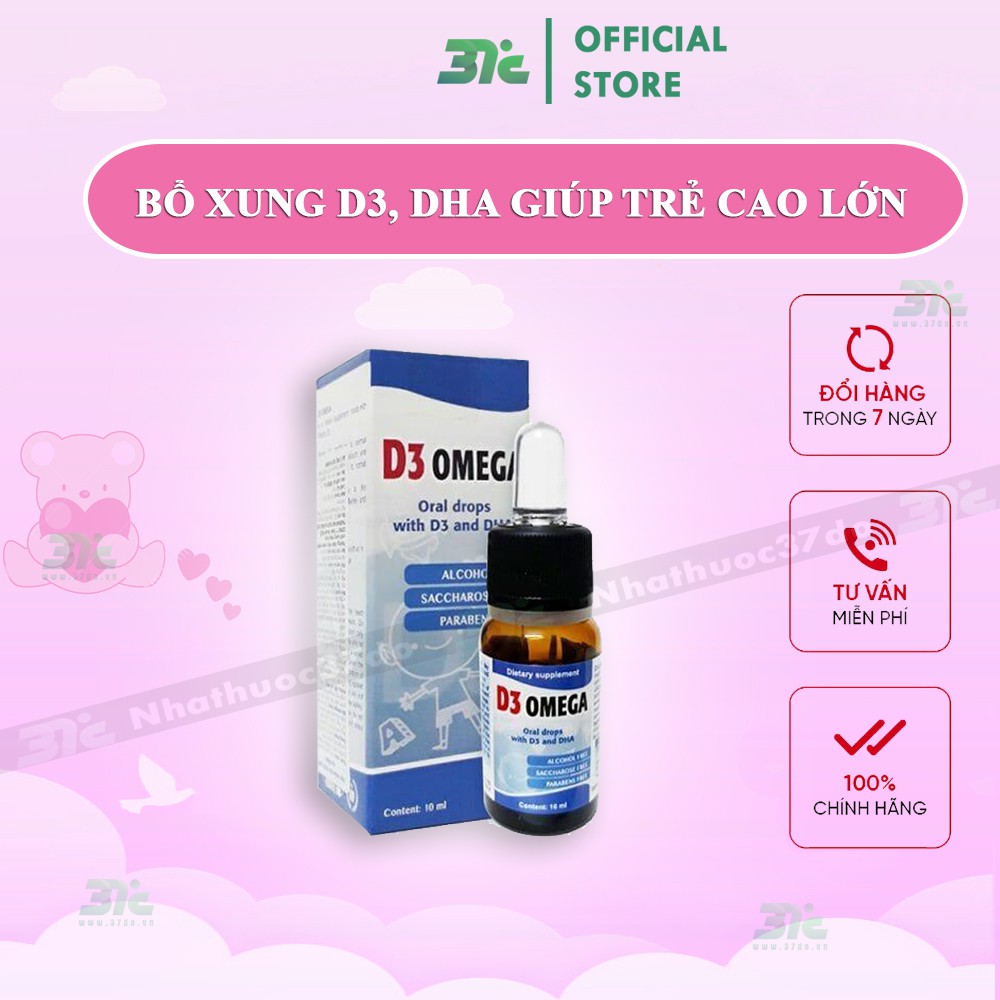 D3 Omega - Tăng sự hấp thu canxi giúp phát triển chiều cao, chai 10ml