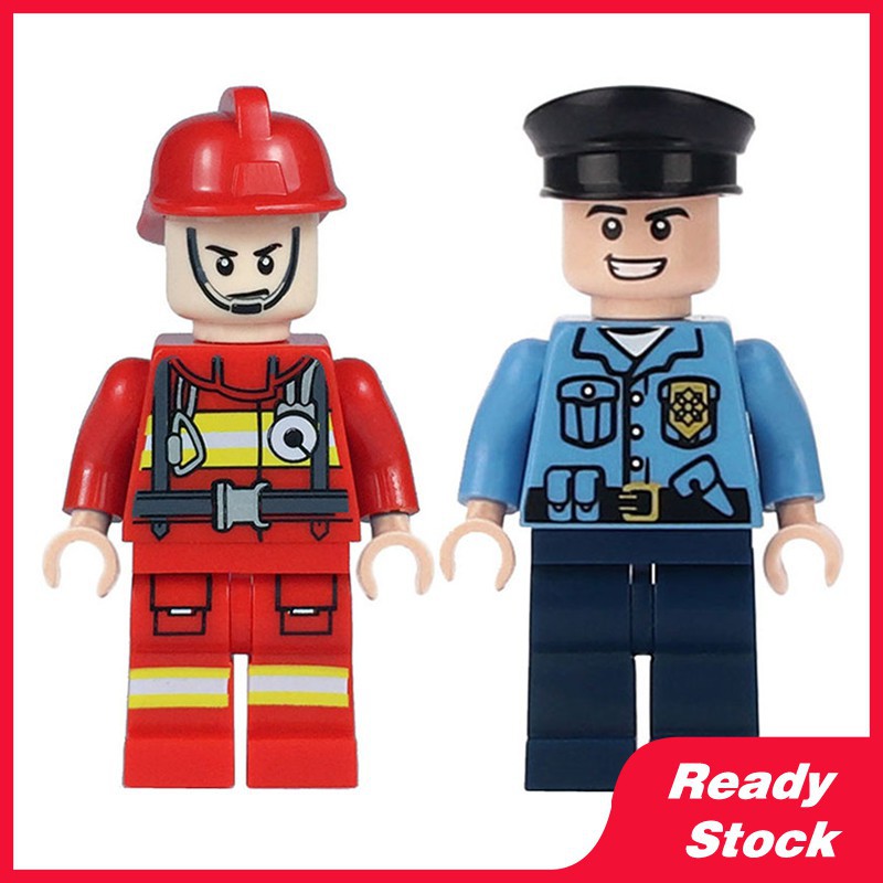 Tương thích với Lego Lắp ráp Khối xây dựng Minifigure Trẻ em Giáo dục Trí tuệ Búp bê Búp bê Cảnh sát Chú cứu hỏa Nhân vật Hoạt hình Đồ chơi