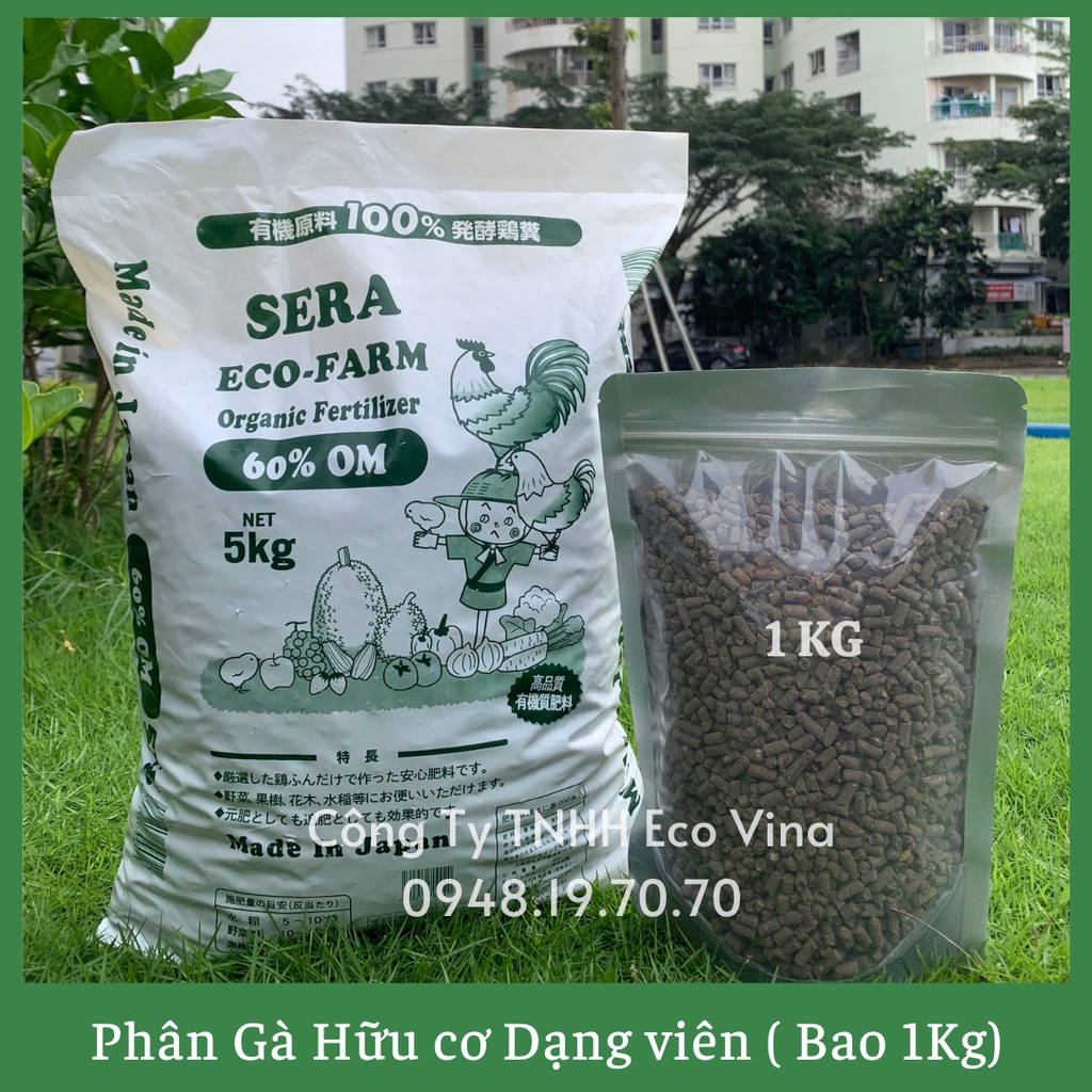 Phân hữu cơ viên nở nhập khẩu từ Nhật Bản (Túi 1kg) bón rau, hoa, cây cảnh an toàn hữu cơ - Chicken Organic Fertilizer -