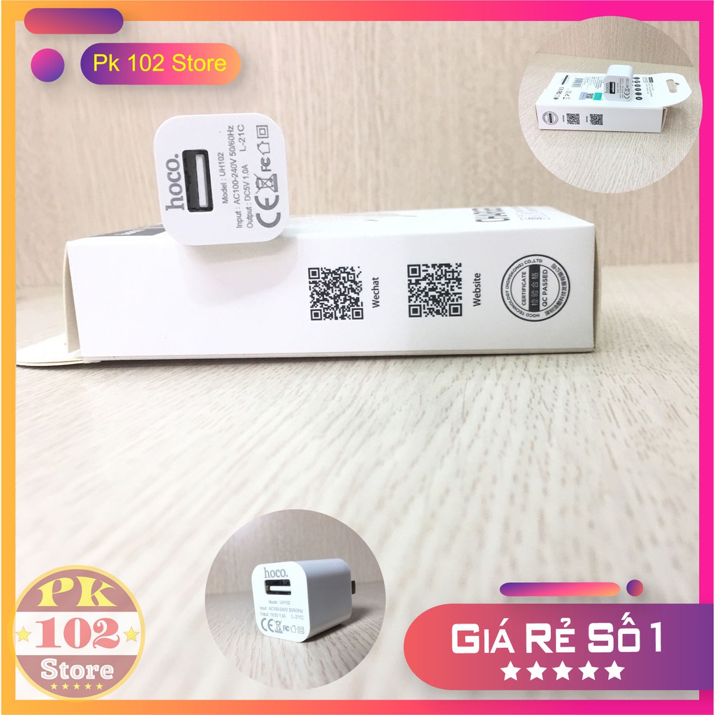 Sạc Nhanh Củ sạc iPhone iPad Android HOCO UH102 Chính Hãng Cao Cấp - Hỗ trợ sạc nhanh - Dòng 5V 1A (Pk102store)