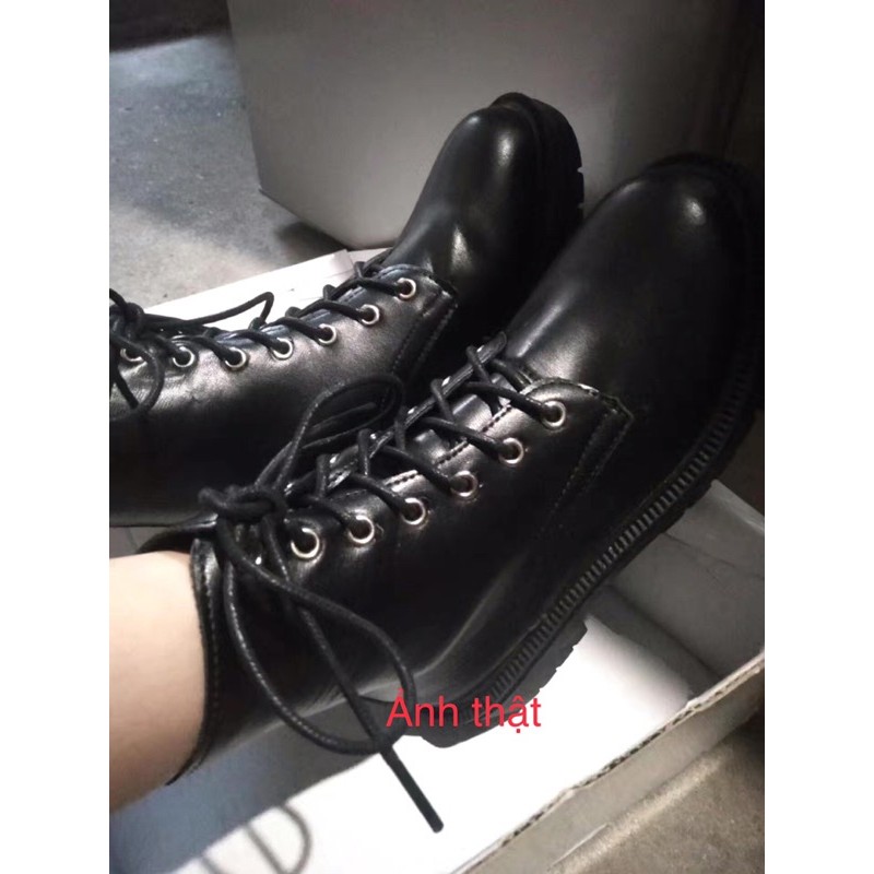 Boots Da Cao Cổ Buộc Dây Có khoá kéo kèm ảnh thật | BigBuy360 - bigbuy360.vn