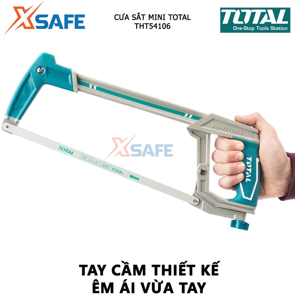Khung cưa sắt TOTAL THT54106 Cưa cắt sắt cầm tay kích thước 300mm, dùng cưa, cắt các loại gỗ, sắt, nhôm - [XSAFE]