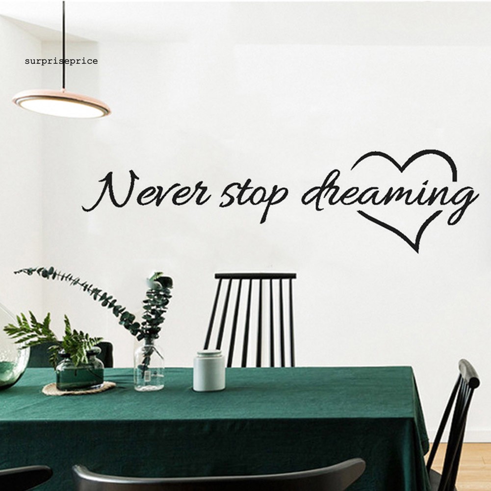 Nhãn dán tường chữ &quot;Never Stop Dreaming&quot;