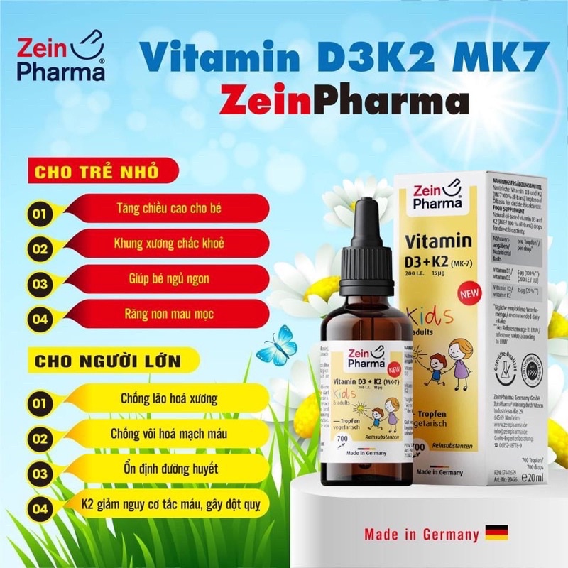 Vitamin K2 D3 Đức ZeinPharma