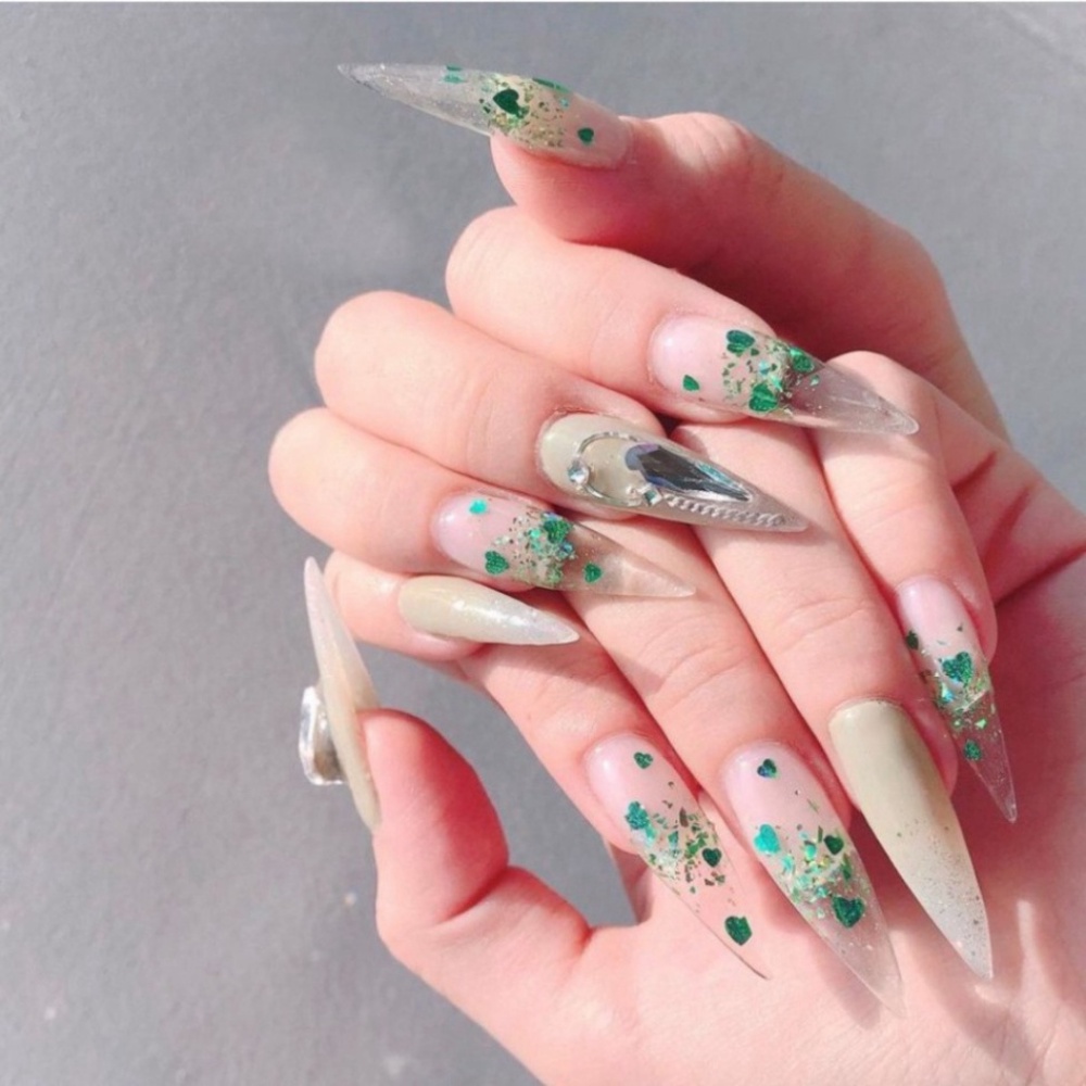 Hũ 650 trái tim 3D mix 12 màu trang trí móng nail , trái tim ẩn nail, phụ kiện trái tim trang trí nail nghệ thuật