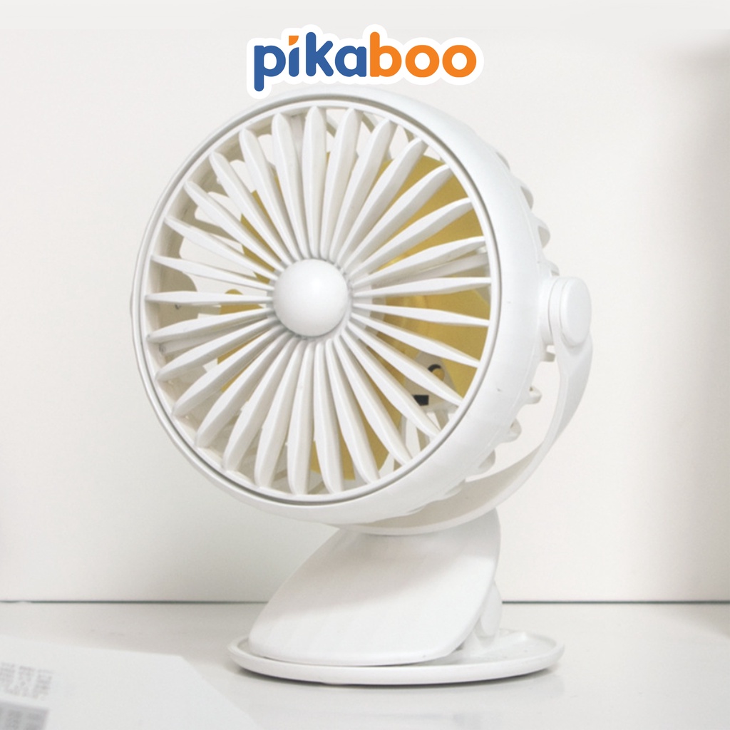 Quạt sạc kẹp bàn cao cấp Pikaboo chất liệu nhựa an toàn bền đẹp kiểu dáng nhỏ nhắn rất xinh màu sắc trang nhã lịch sự