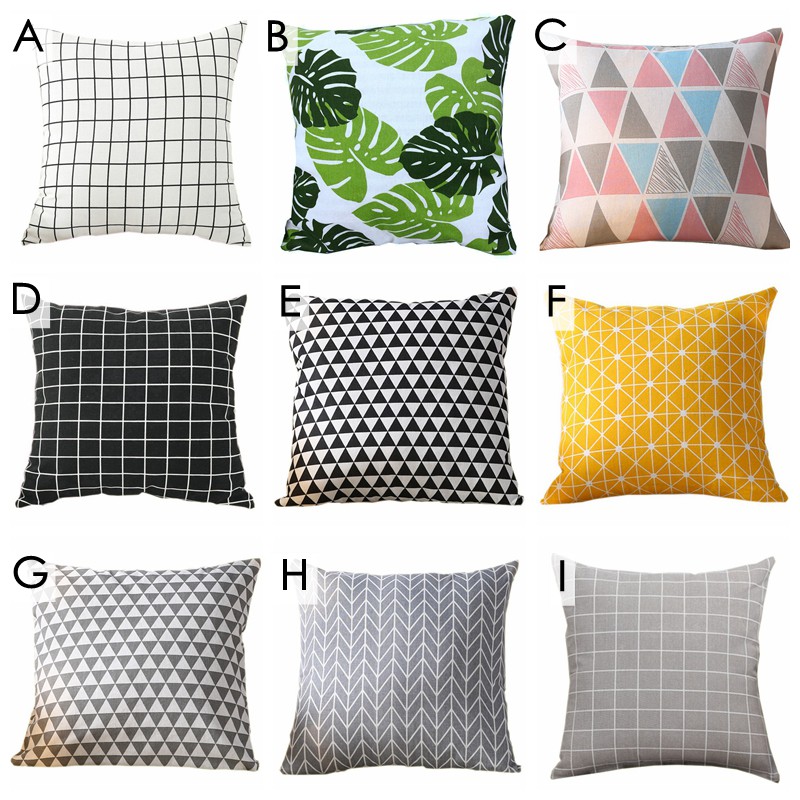 Áo gối in họa tiết hình học 4 size bằng vải polyester