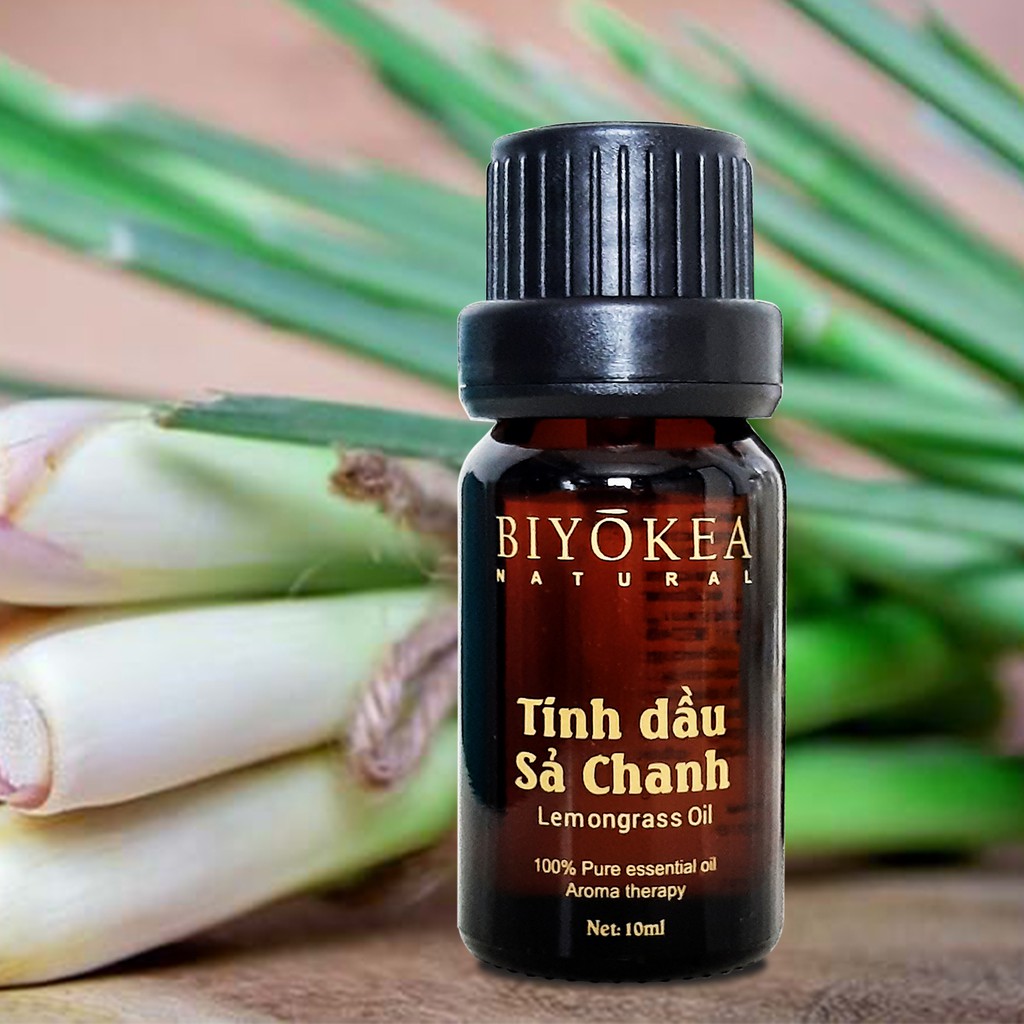 Combo 2 Chai Tinh Dầu Sả Chanh, Tinh Dầu Đuổi Muỗi, Thư Giãn, Xông Thơm Phòng Dung Tích Biyokea 10ml
