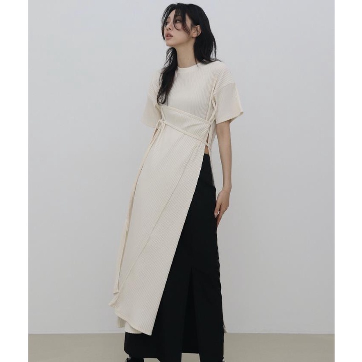  Đầm dáng dài cổ tròn thiết kế xẻ tà phong cách Hàn Quốc thời trang mùa hè | BigBuy360 - bigbuy360.vn