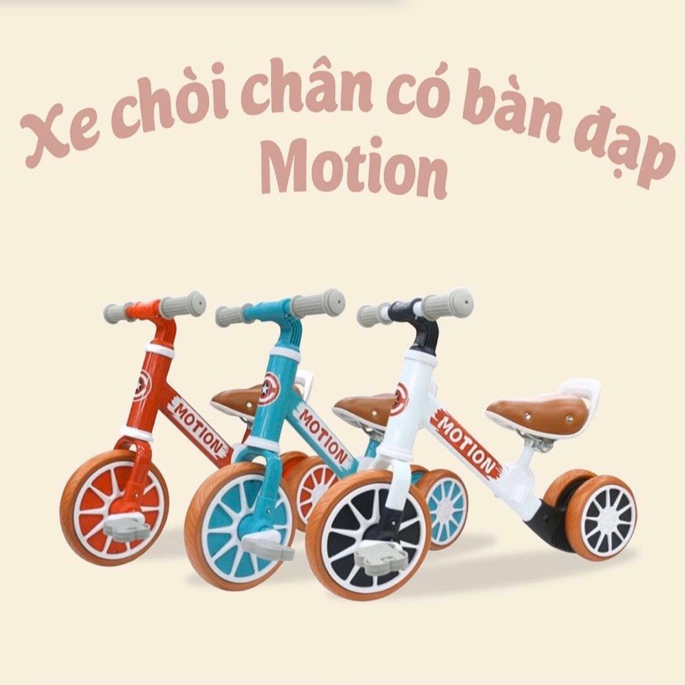 Xe chòi chân kiêm xe đạp cho bé Motion Dành Bé Từ 1 đến 6 Tuổi - Xe thăng bằng khung thép, ghế da