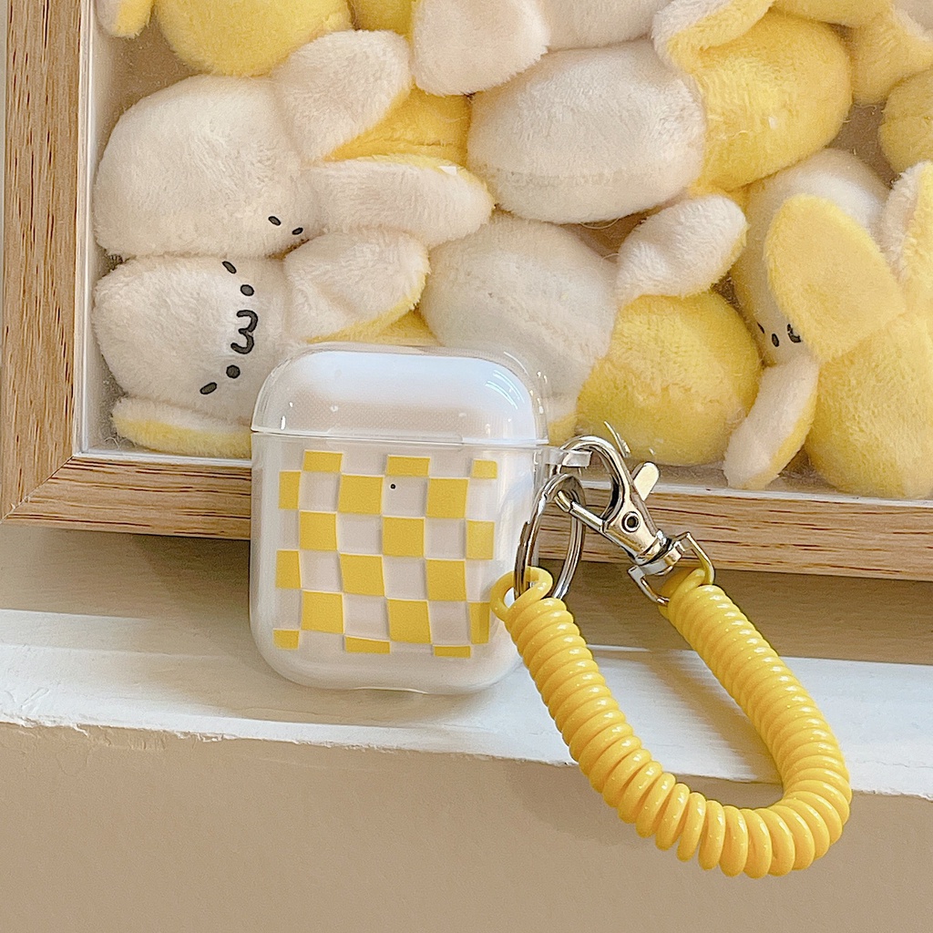 Vỏ Bảo Vệ Hộp Sạc Tai Nghe airpods 1 2 Pro 3rd Generation Pro 1/2 Trong Suốt Chống Sốc Họa Tiết Hoạt Hình Kèm Dây Đeo Kiểu Nhật Hàn