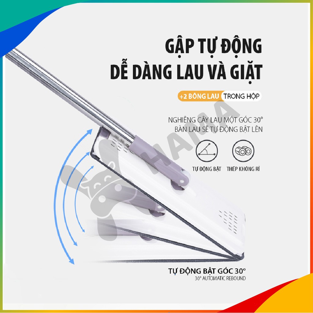 Cây lau nhà tự vắt thông minh HAMA, Oval Standard 👍, mã GD_VS_001