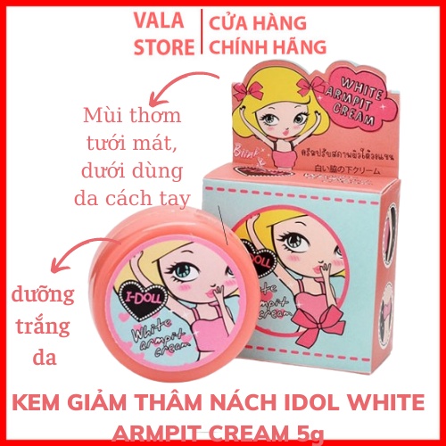 Kem giảm Thâm Nách Cathy Doll I-Doll White Armpit Cream 5g Thái Lan giúp khô thoát vùng da dưới cánh tay có mùi thơm nhẹ