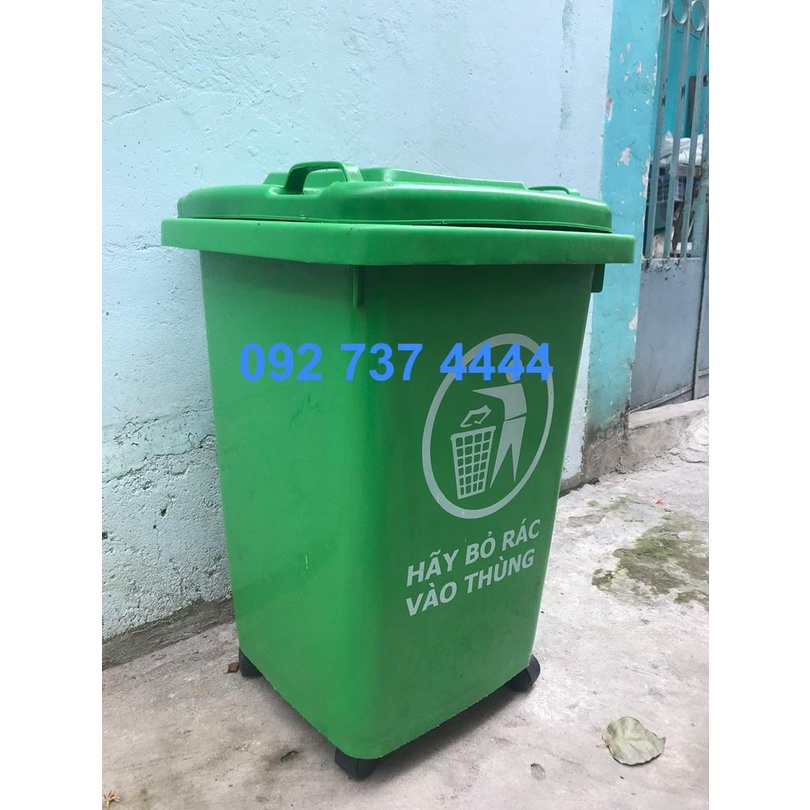 Thùng Rác 60L, 4 Bánh Xe, Có Nắp Đậy/ Thùng Rác XANH, VÀNG/ Thùng Rác Nhựa Có Nắp/ Thùng Rác, Thùng Rác, Thùng Rác