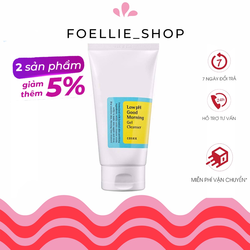Sữa Rửa Mặt Cosrx Low Ph Good Morning Gel Cleanser Dịu Nhẹ, Ngăn Ngừa Mụn 150ml