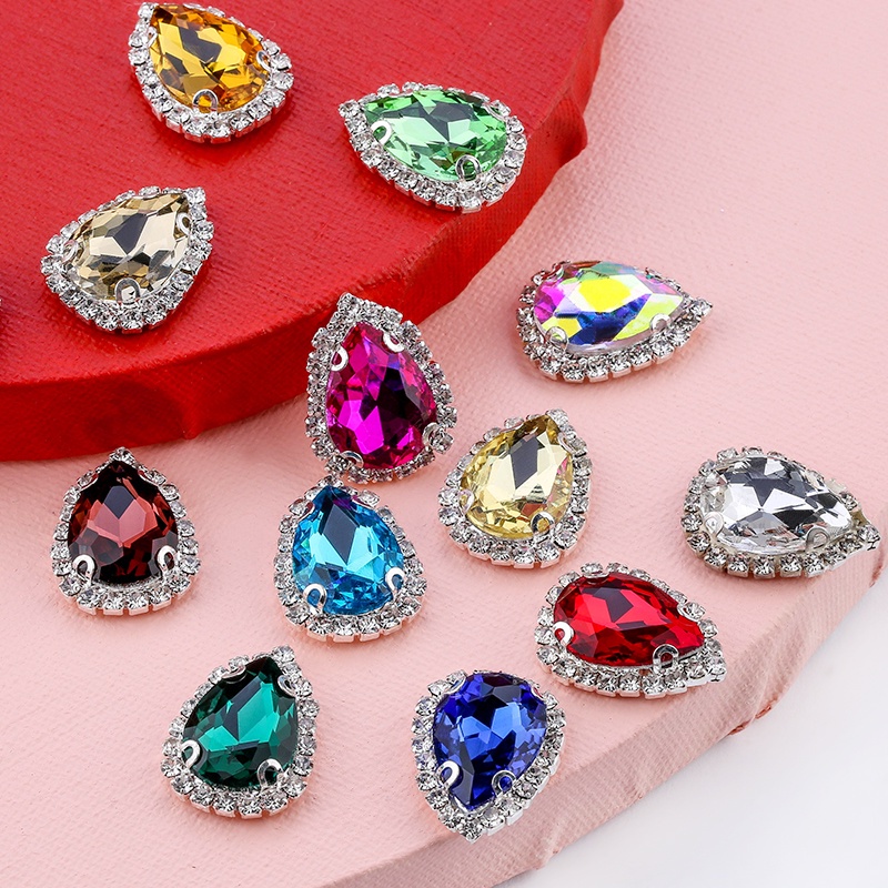 Set 10 / 50 Khóa Cài Kính Đính Đá Nhiều Màu Sắc Dùng May Vá Quần Áo DIY