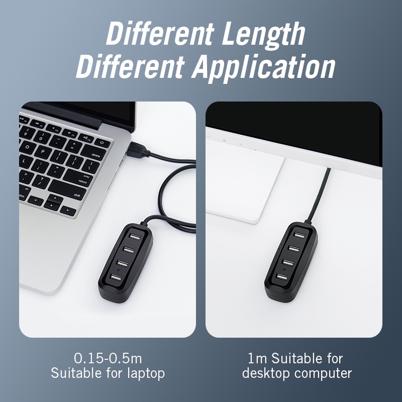 Vention Bộ Chia 4 Cổng Usb 2.0 Có Đèn Led Nhiều Cổng Cho Macbook / Laptop