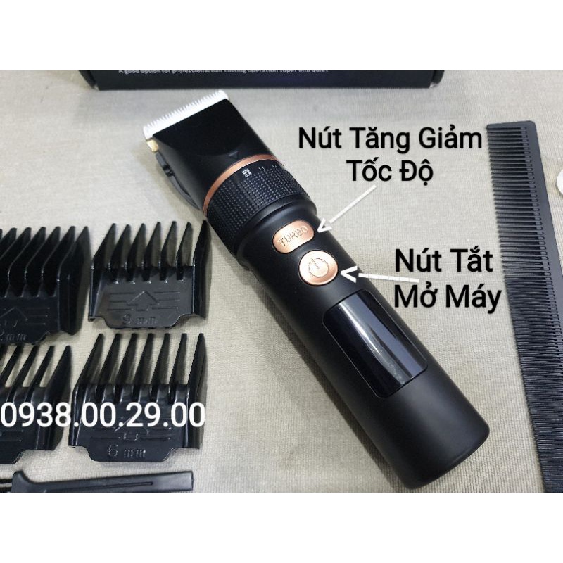 Tông Đơ Cắt Tóc Gia Đình Lưỡi Sứ Cao Cấp Chạy 3 Tốc Độ ZX688.(Ảnh thật)