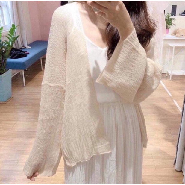 Áo Khoác Cardigan Len Mỏng Cho Nữ LUHAZO Phong Cách Ulzzang Phù Hợp Đi Đà Lạt, Dạo Biển Labibi K4T2