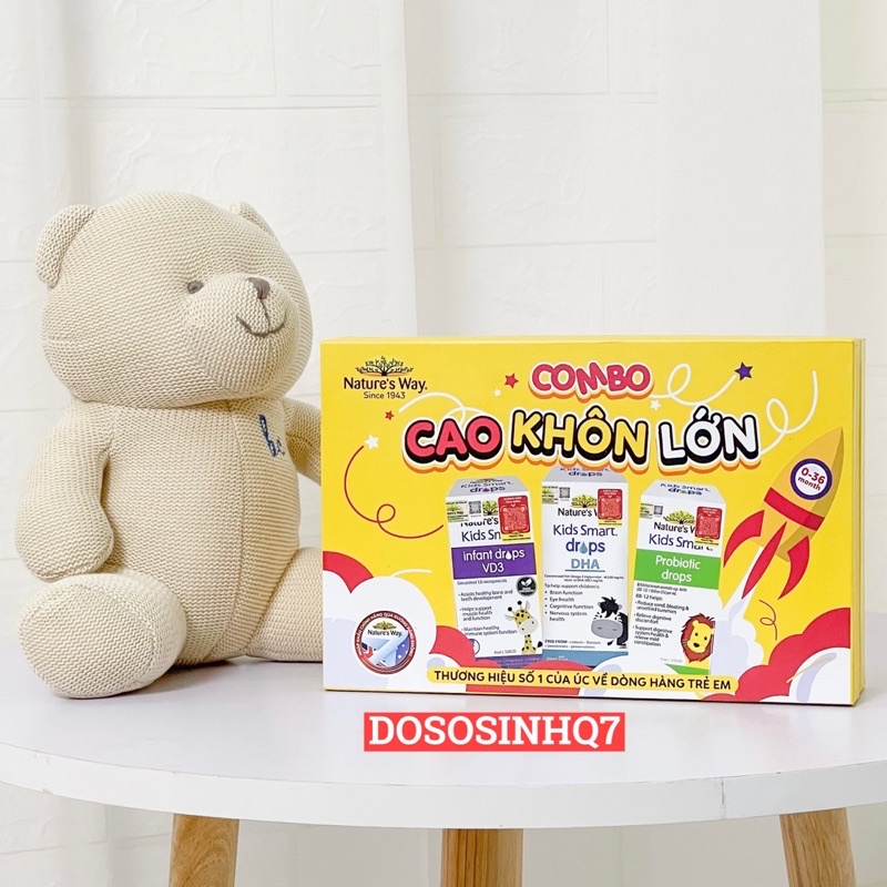 Bộ 3 siro uống Nature’s Way Kids Smart Drops, Infant Drops Bổ sung Vitamin, Phát triển não bộ cho bé