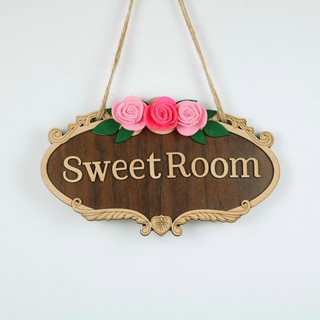 Biển bảng gỗ decor SWEET ROOM GD05 trang trí gia đình - nhà cửa - treo tường - treo cửa( tặng kèm móc treo)