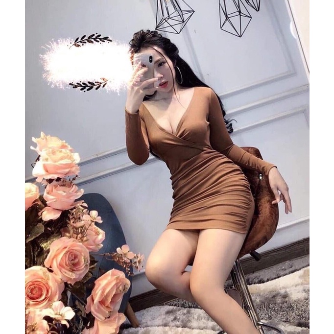 Đầm Body Nhún Vạt Chéo Chất Đẹp