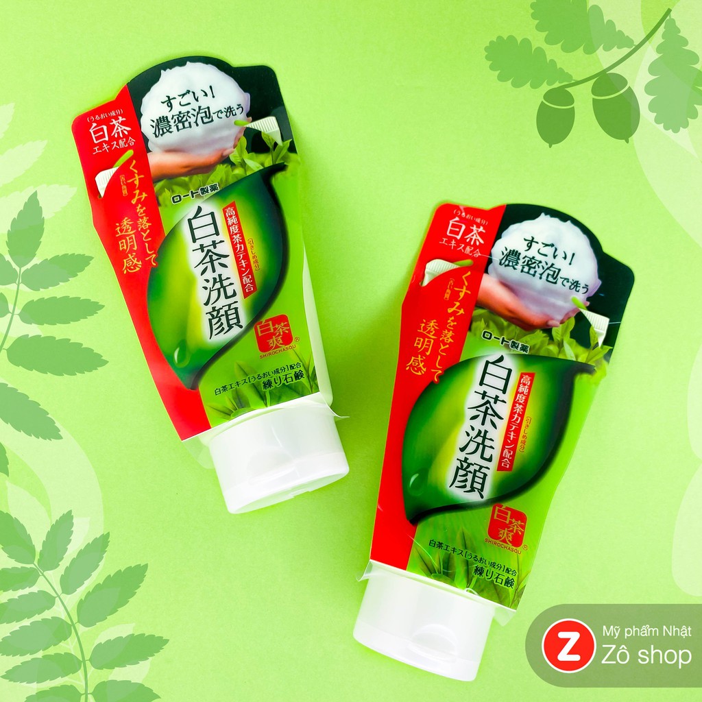 Sữa Rửa Mặt Tinh Chất Trà Dưỡng Trắng, Giảm Mụn - Shirochasou White Tea Face Wash 120g
