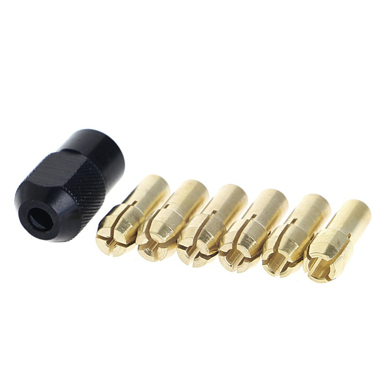 Set 7 Đầu Kẹp Mũi Khoan 1.0 / 1.6 / 2.0 / 2.4 / 3.0 / 3.2 + Check M8X0.75