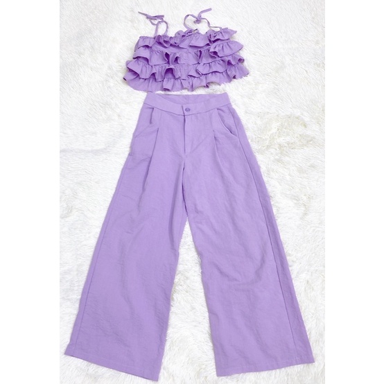 Set áo croptop quần ống rộng