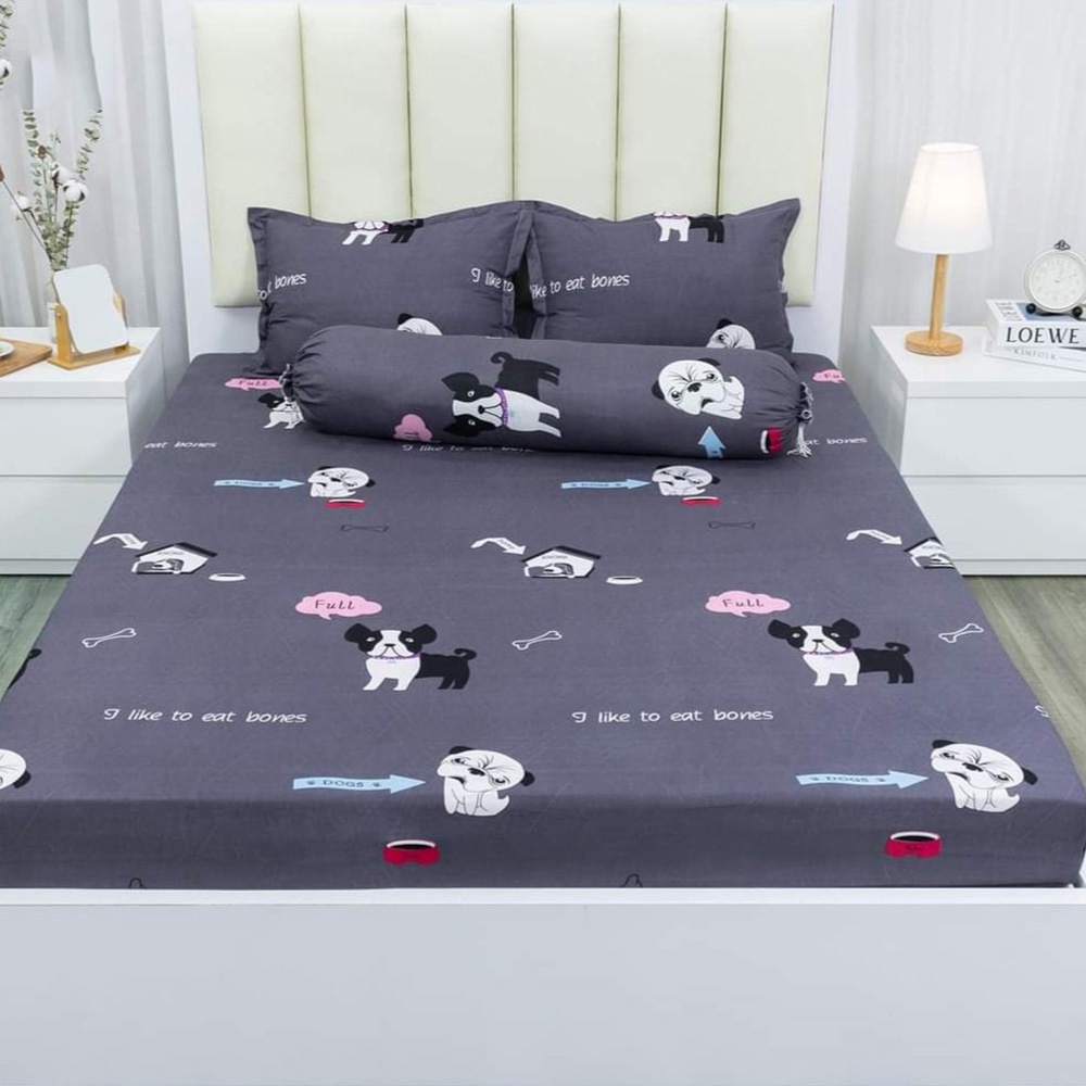 Bộ ga gối Poly cotton êm ái, thoáng mát, Mẫu Ma Trận