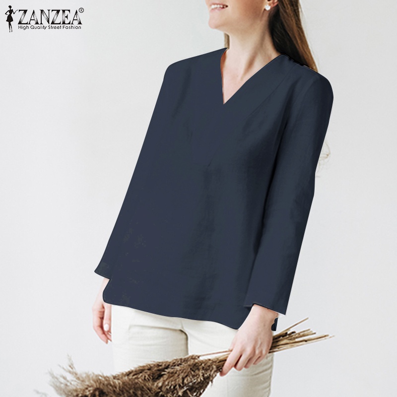 Zanzea Áo Kiểu Cổ Chữ V Tay Dài Thời Trang Dành Cho Nữ