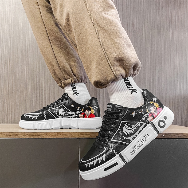 Giày thể thao cổ thấp in hình nhân vật anime One Piece năng động cá tính dành cho nam