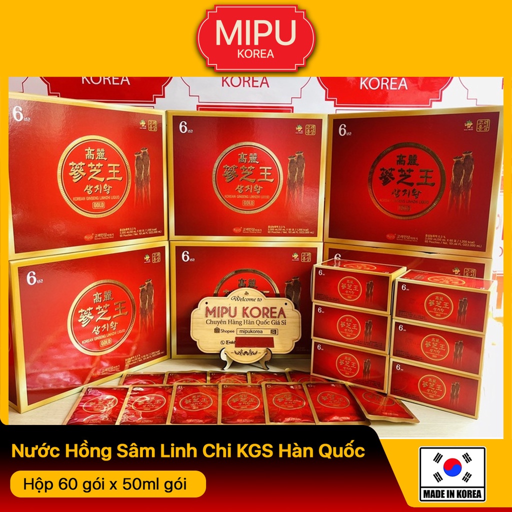 (Date 3/2025) Nước Hồng Sâm Linh Chi KGS Hàn Quốc Hộp 60 gói x 50ml gói