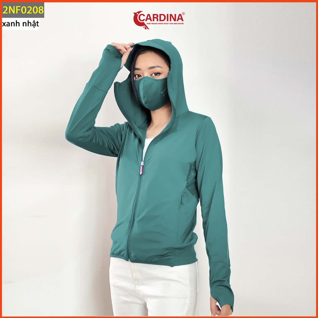 Áo chống nắng nữ CARDINA 2 lớp chất thun lạnh cao cấp viền thể thao chống tia UV thiết kế lưới tản nhiệt 2NF02