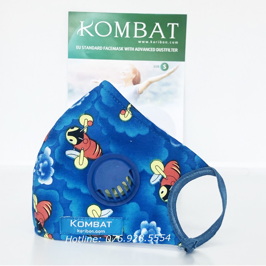 Khẩu trang vải 8 lớp Karibon Kombat lọc bụi mịn