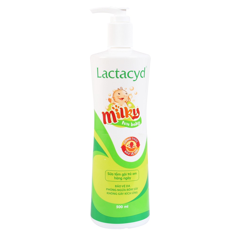 Sữa tắm gội trẻ em hàng ngày Lactacyd Milky bảo vệ và nuôi dưỡng da và tóc bé, không gây kích ứng da