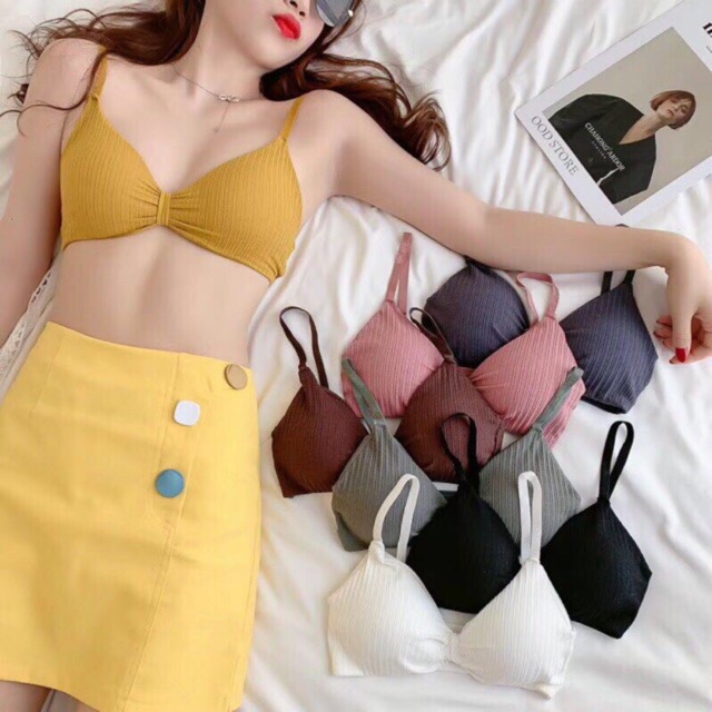 Áo Lót Nữ Hở Lưng💖FreeShip💖Áo bra thắt nơ 2 dây chất cotton không gọng đệm mỏng siêu nâng ngực - M308 | BigBuy360 - bigbuy360.vn
