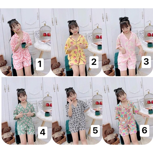 SIZE ĐẠI 18-38KG: Bộ pijama lụa mango đại hè đai cho bé gái - BPLDH