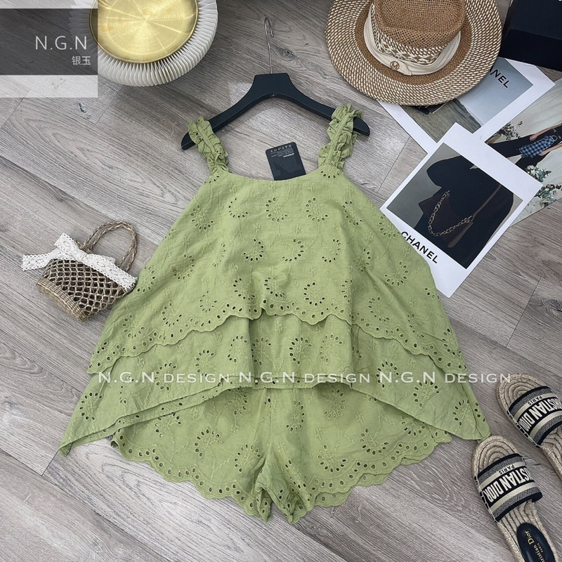 Bộ hai dây ren bèo chất thô