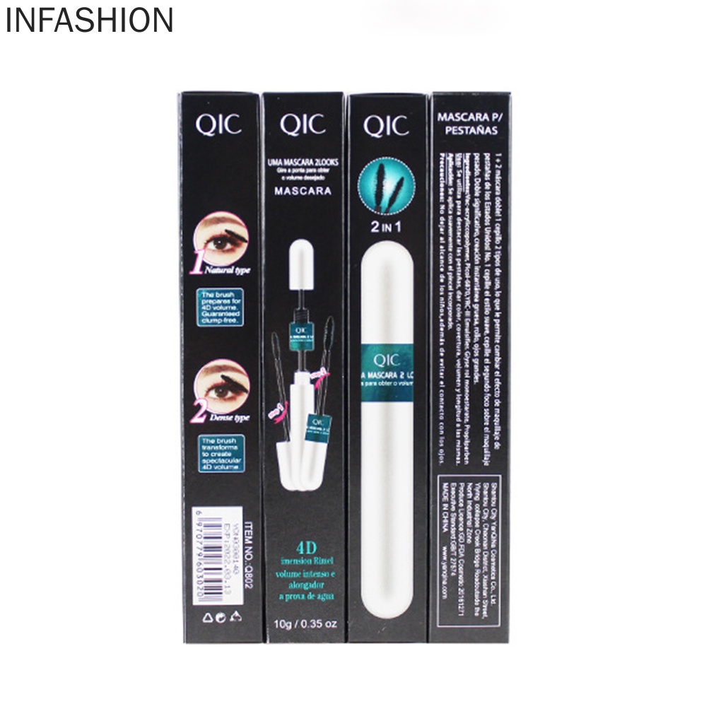 [Hàng mới về] Mascara QIC sợi 3D hai đầu chống thấm nước chuốt dày và cong mi