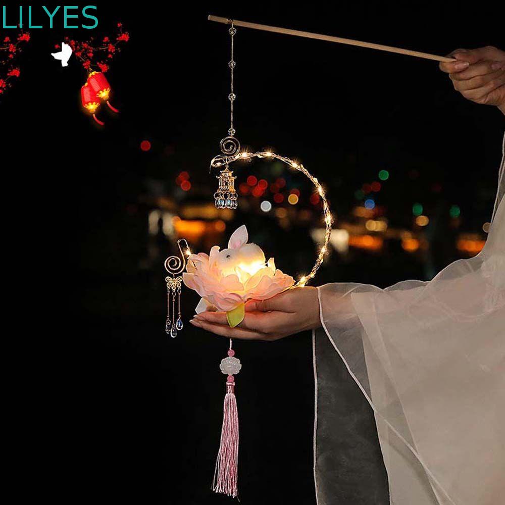 Lilyes Lồng Đèn Thỏ Lông Vũ Phong Cách Trung Hoa Truyền Thống Tự Làm Thủ Công Dễ Lắp Ráp Cho Lễ Hội Trung Thu Trung Thu