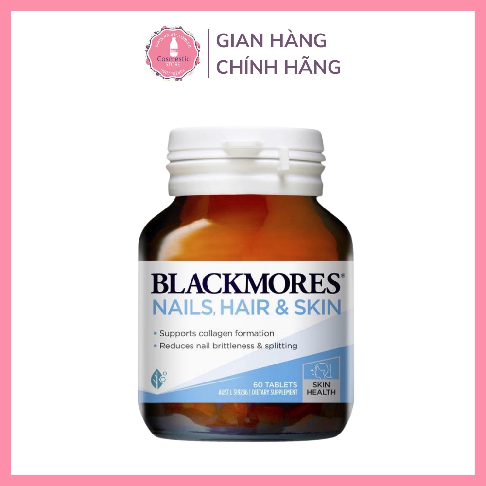 Viên Uống Nail Hair and Skin Blackmores Úc Chăm Sóc Da Tóc Móng Khỏe Đẹp Hộp 60 viên