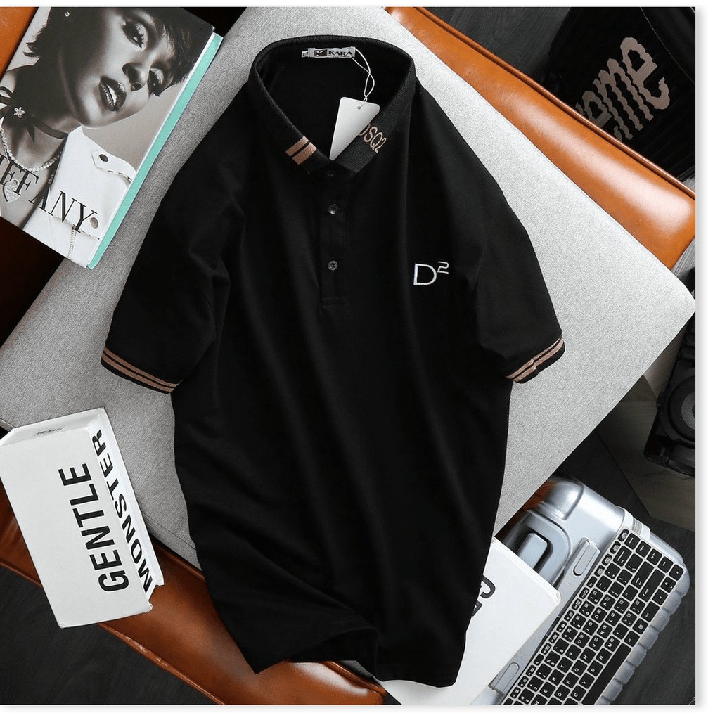 Áo Thun Nam Có Cổ Ngắn Tay Thêu Logo Lịch Thiệp HP