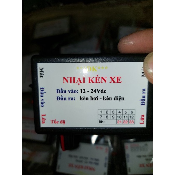 Nhại kèn 1 chế độ có chỉnh nhanh chậm.nhại còi xịn, rơ le nhại còi hơi còi điện... bảo hành 3 tháng
