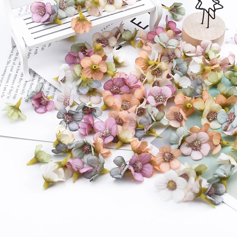 Set 50 Hoa Cúc Giả Mini Nhiều Màu Trang Trí Đa Năng