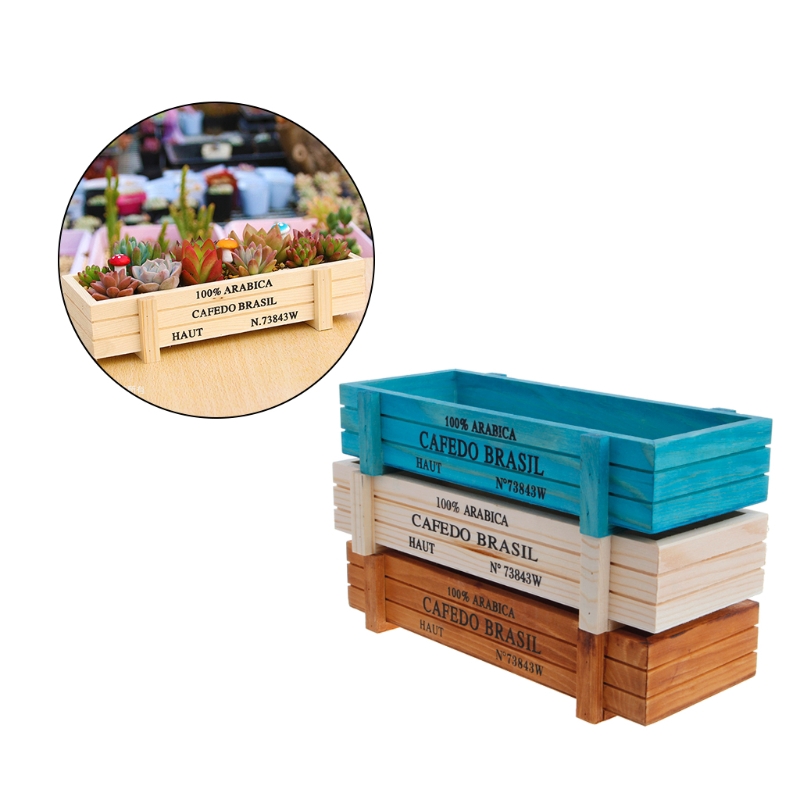 Chậu Gỗ Trồng Cây Trong Nhà Phong Cách Vintage