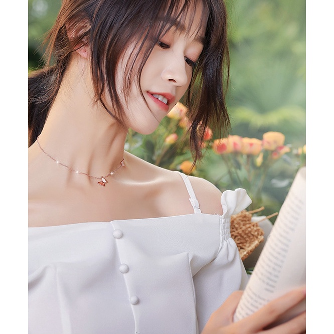 Dây chuyền Vòng cổ nữ hình cặp bướm nhỏ siêu xinh BAG U DCCAPBUOM26