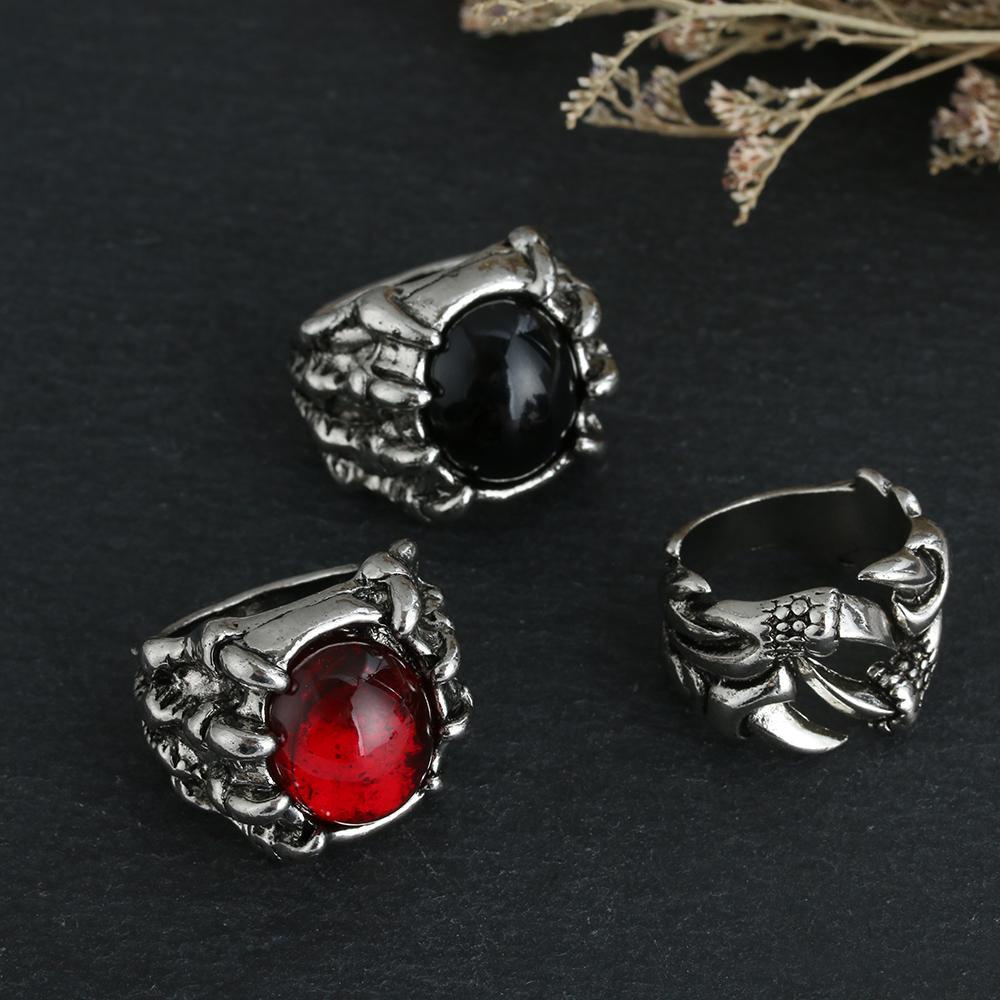 PINEVN Nhẫn Thép Titan Hình Móng Vuốt Rồng Phong Cách Hip Hop Gothic Cho Nam