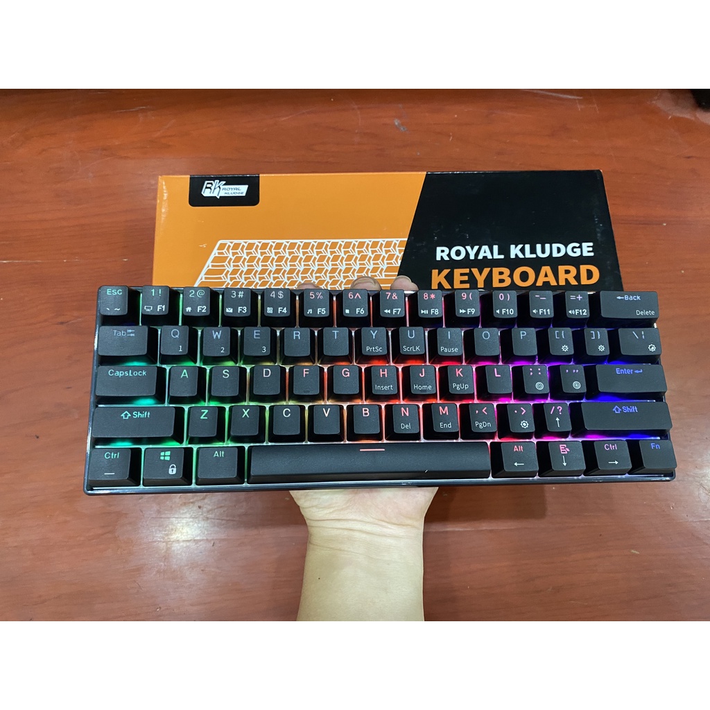 HOTSWAP - Bàn phím Cơ mini Royal Kludge RK61 RGB 60% kết nối 3 chế độ Dây, Bluetooth 5.1 và Wireless 2.4G - Chính Hãng
