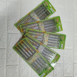 Sét 5 đôi đũa inox xoắn chống trơn